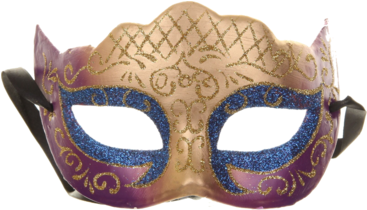 Venetian Mardi Gras Mask - Mask (366x580), Png Download