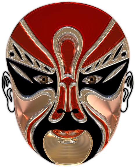 Chinese Opera Red Mask - Jewelry Beijing Opera Facial Masks Glass Cabochon Lever (400x400), Png Download