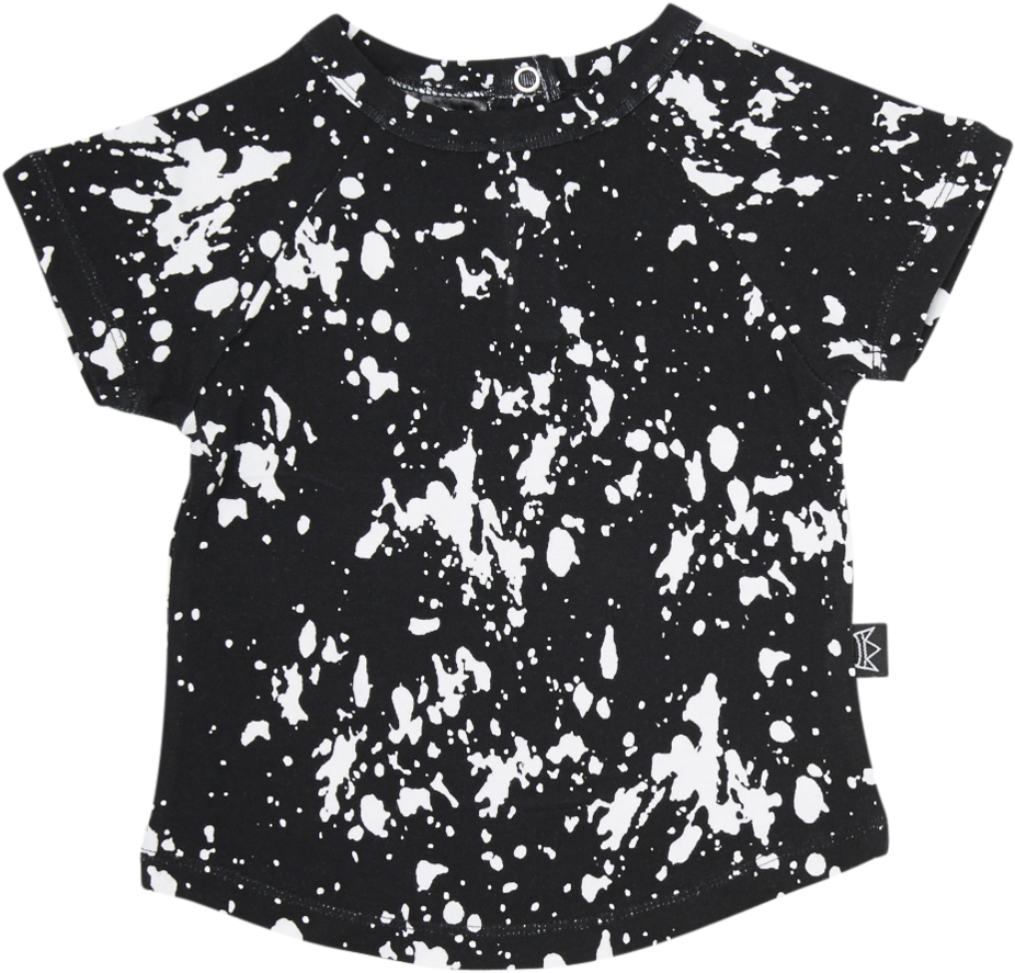 Short Sleeve T-shirt In Black Paint Splash - T-shirt (1024x1024), Png Download