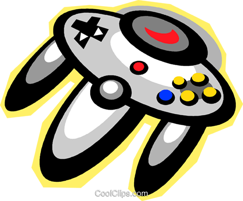 Video Game Control Unit Royalty Free Vector Clip Art - Controle De Video Game Cartoon (480x396), Png Download