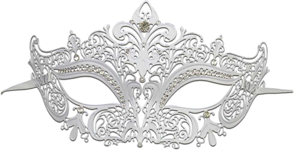 White Masquerade Mask Png (600x332), Png Download