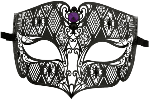 Burlesque-boutique Men's Diamond Design Laser Cut Venetian - Masquerade Ball Mask Black (480x480), Png Download