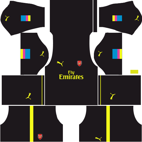 Arsenal Goalkeeper Home Kits 2016-2017 - Dream League Soccer Kit Do Psg (490x490), Png Download