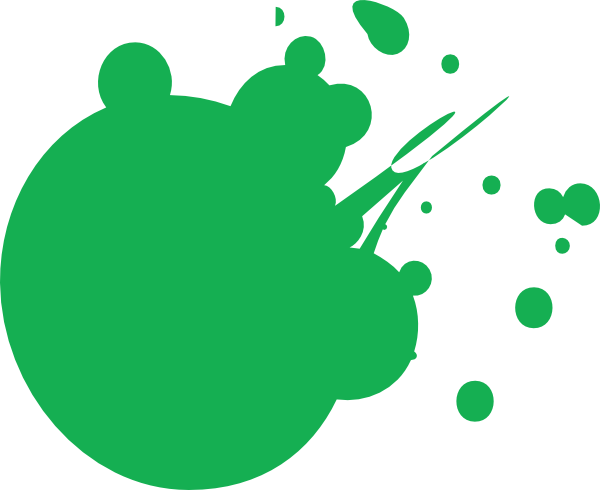 Neon Clipart Paint Splatter - Green Paint Splatter Clipart (600x490), Png Download