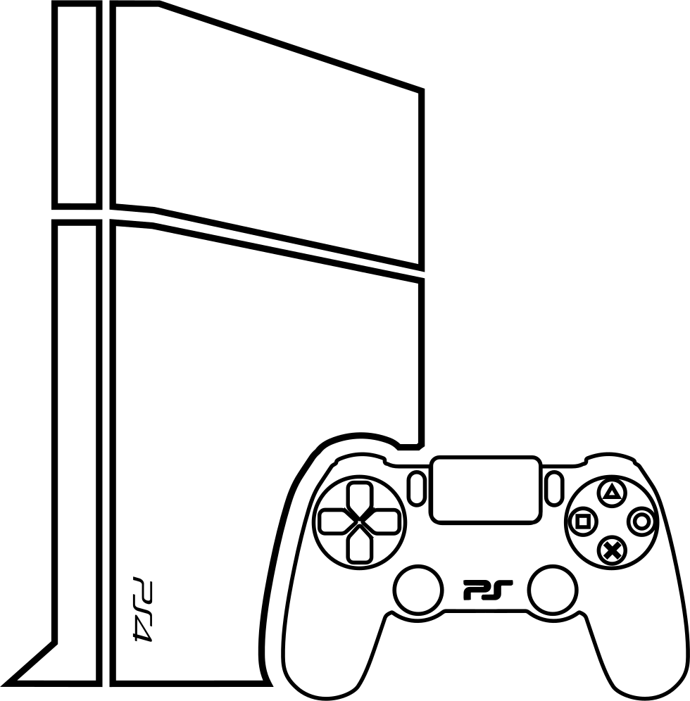 Video Game Console With Gamepad Comments - Draw A Video Game Console (980x996), Png Download