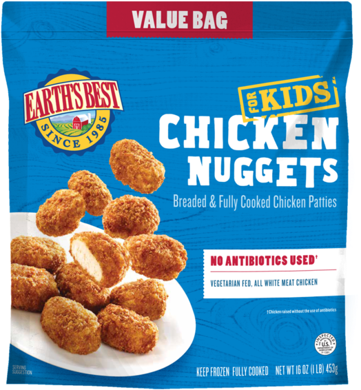 Baked Chicken Nuggets Value Size - Earth's Best Nuggets (545x600), Png Download