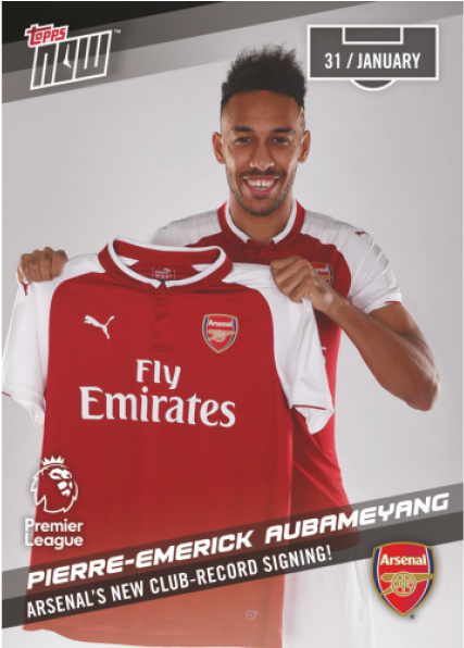Pierre-emerick Aubameyang Pl Topps Now™ Card - Pierre Emerick Aubameyang Sign For Arsenal (595x595), Png Download