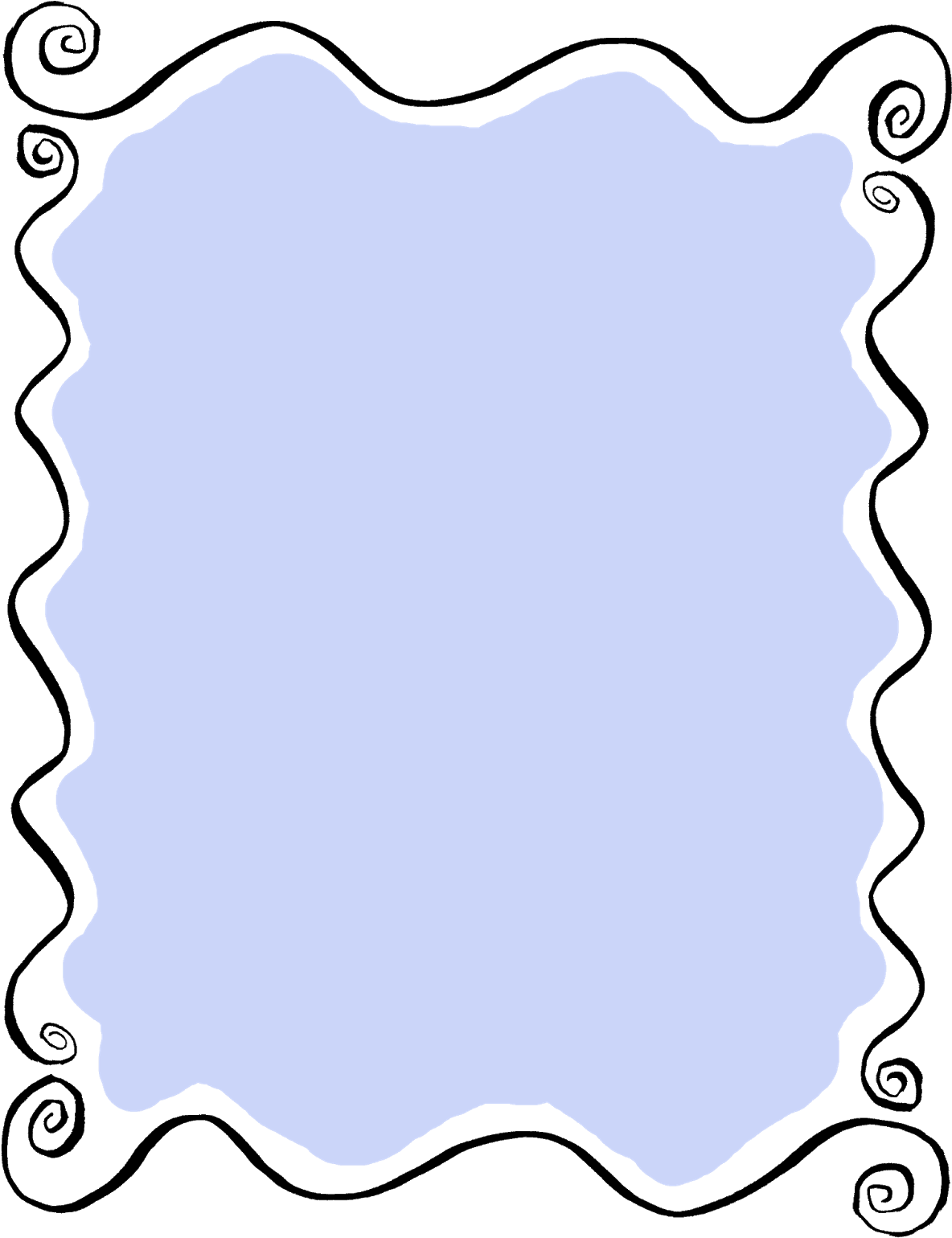 Free Pattern Borders - Png Blue Doodle Frame (1237x1600), Png Download