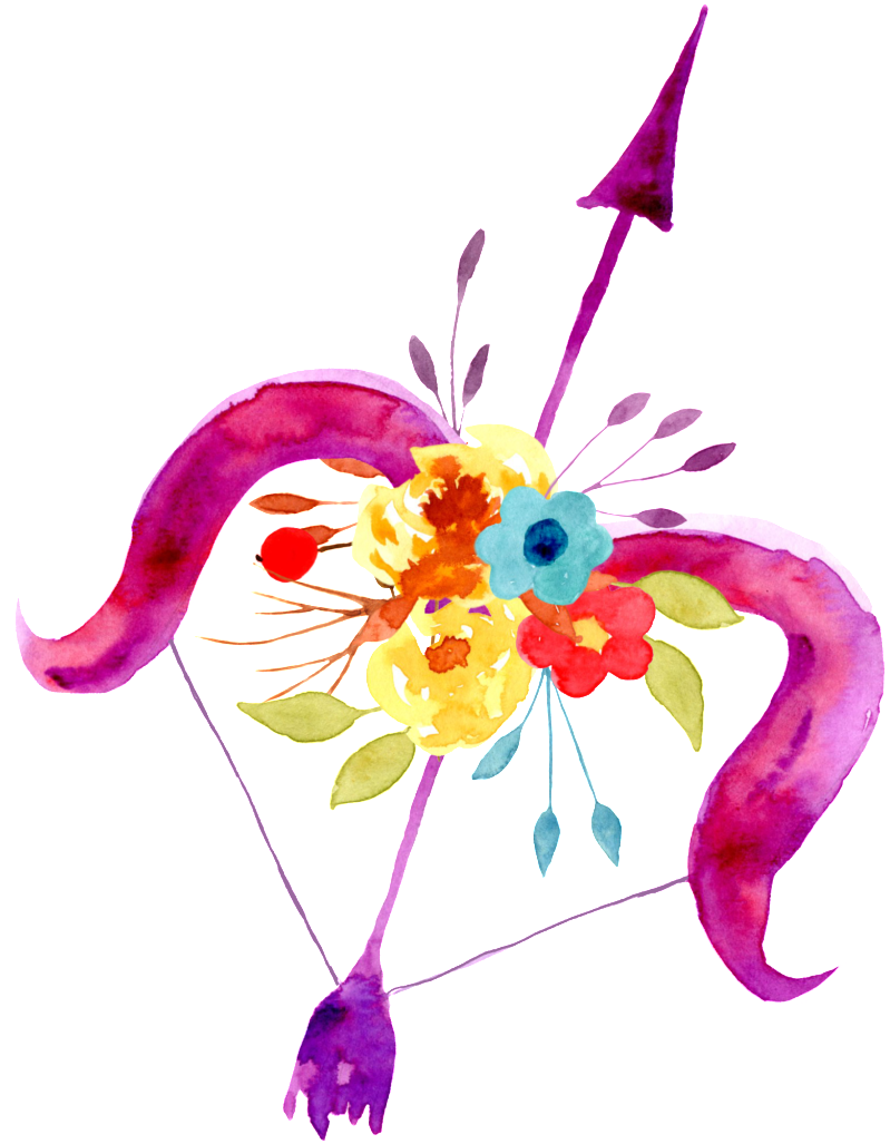Flower Bow And Arrow Cartoon Transparent - Design (1024x1263), Png Download