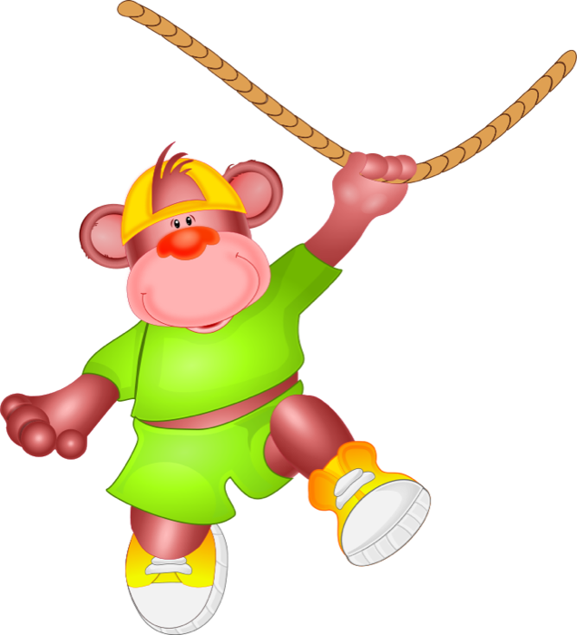 Swinging Monkey - Clip Art Rope Hanging (636x700), Png Download