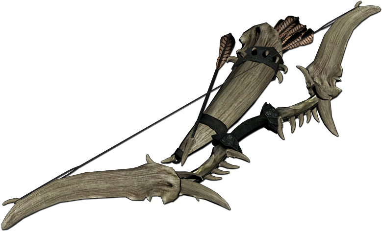 Horker Bows, Arrows And Quiver - Bow And Arrow Skyrim (800x485), Png Download