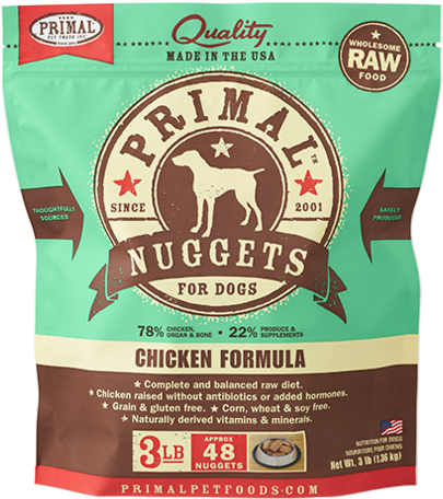 Raw Frozen Canine Chicken Formula - Primal Turkey And Sardine Nuggets (554x575), Png Download