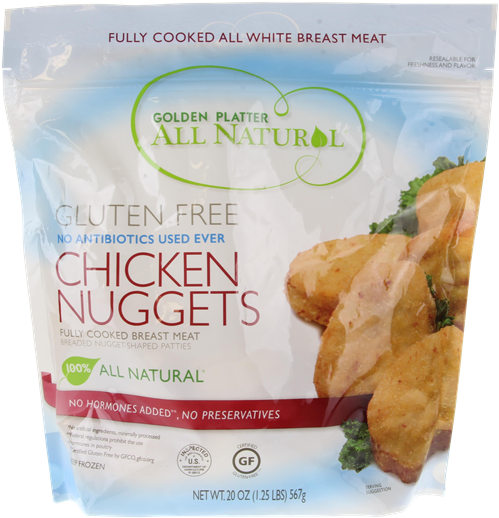 Golden Platter Gf Chicken Nuggets - Chicken Nugget (577x600), Png Download