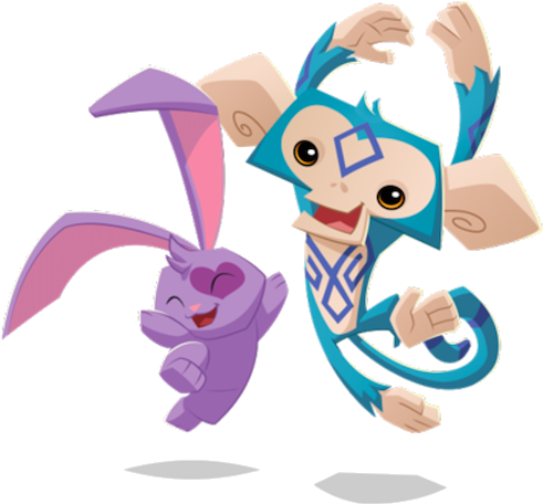 Bunny And Monkey - Portable Network Graphics (496x592), Png Download