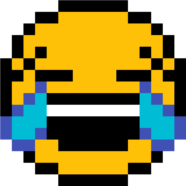 Laughing Emoji - Pixel Art Emoji (1200x1200), Png Download