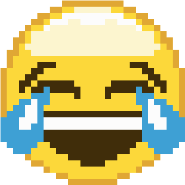 Pixel Art - Laughing Emoji Pixel Art (400x400), Png Download