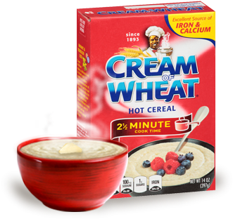 Cream Of Wheat In Packaging Next To A Bowl Of Cream - Cream Of Wheat Regular (432x380), Png Download