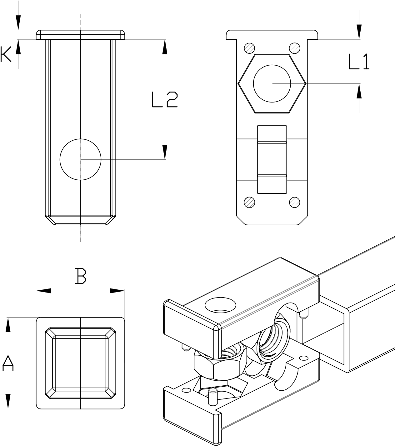 Las Cavidades Permiten Introducir Tuercas Hexagonales (1352x1500), Png Download