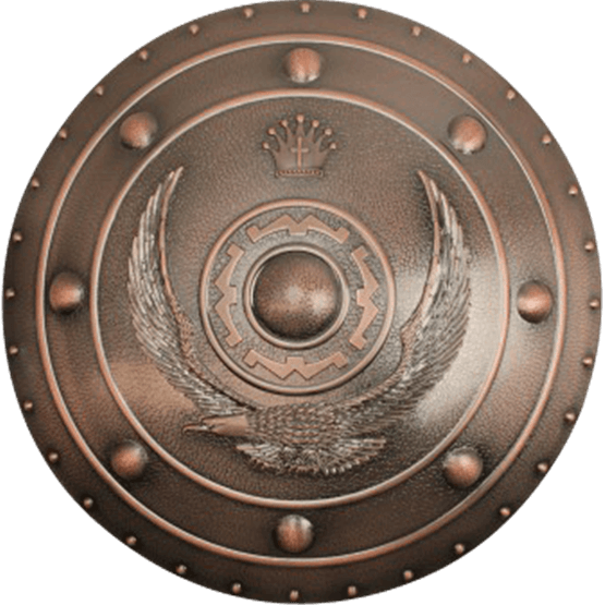 Polypropylene Copper Eagle Round Shield (555x555), Png Download