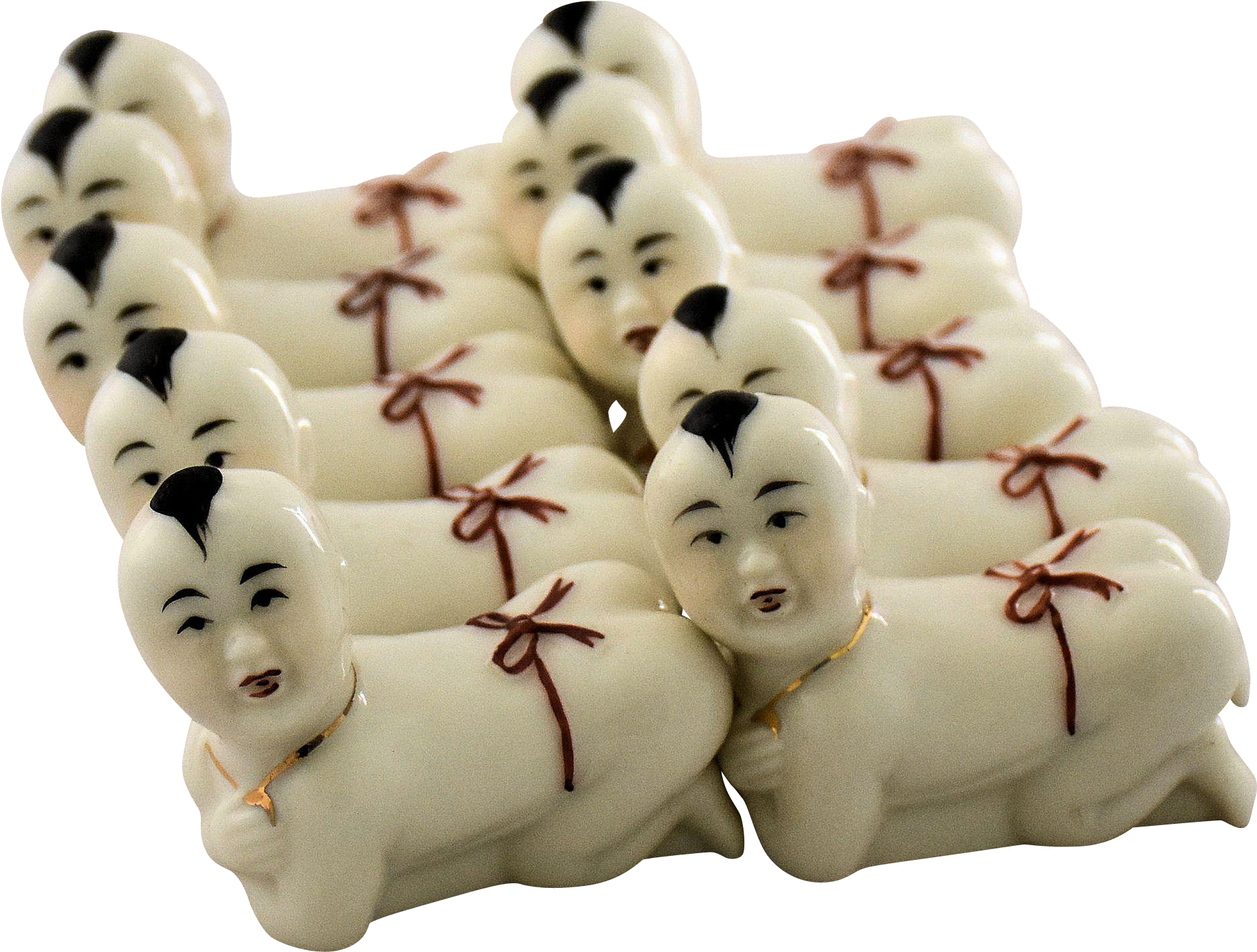 Vintage Asian Chopstick Knife Rests Japanese Sumo Wrestler (1882x1882), Png Download