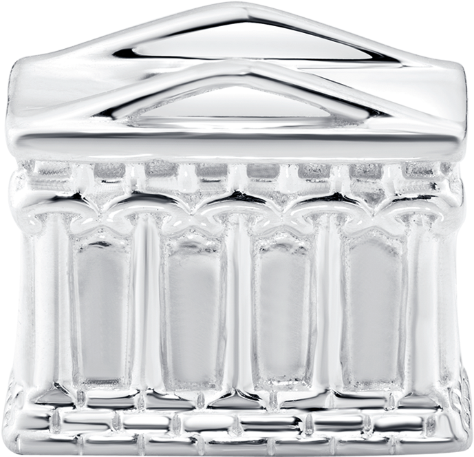 Sterling Silver Parthenon Greece Charm (1000x1000), Png Download