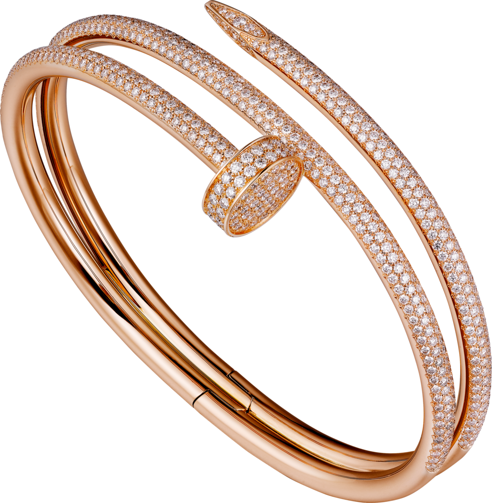 Juste Un Clou Braceletpink Gold, Diamonds (1002x1024), Png Download