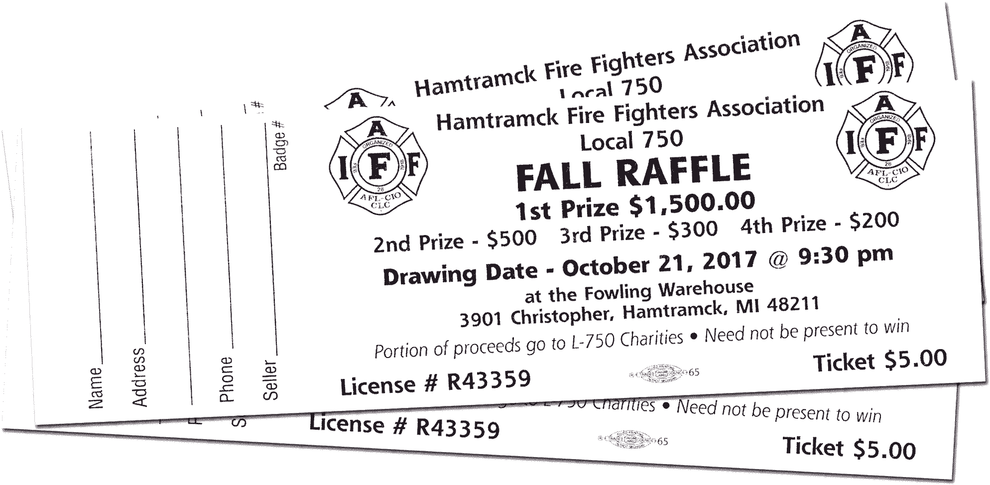 The Hamtramck Firefighters Are Hosting A Fall Raffle (2012x991), Png Download