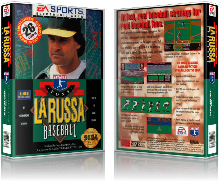 Sega Genesis Tony Larussa Baseball Sega Megadrive Replacement (800x650), Png Download