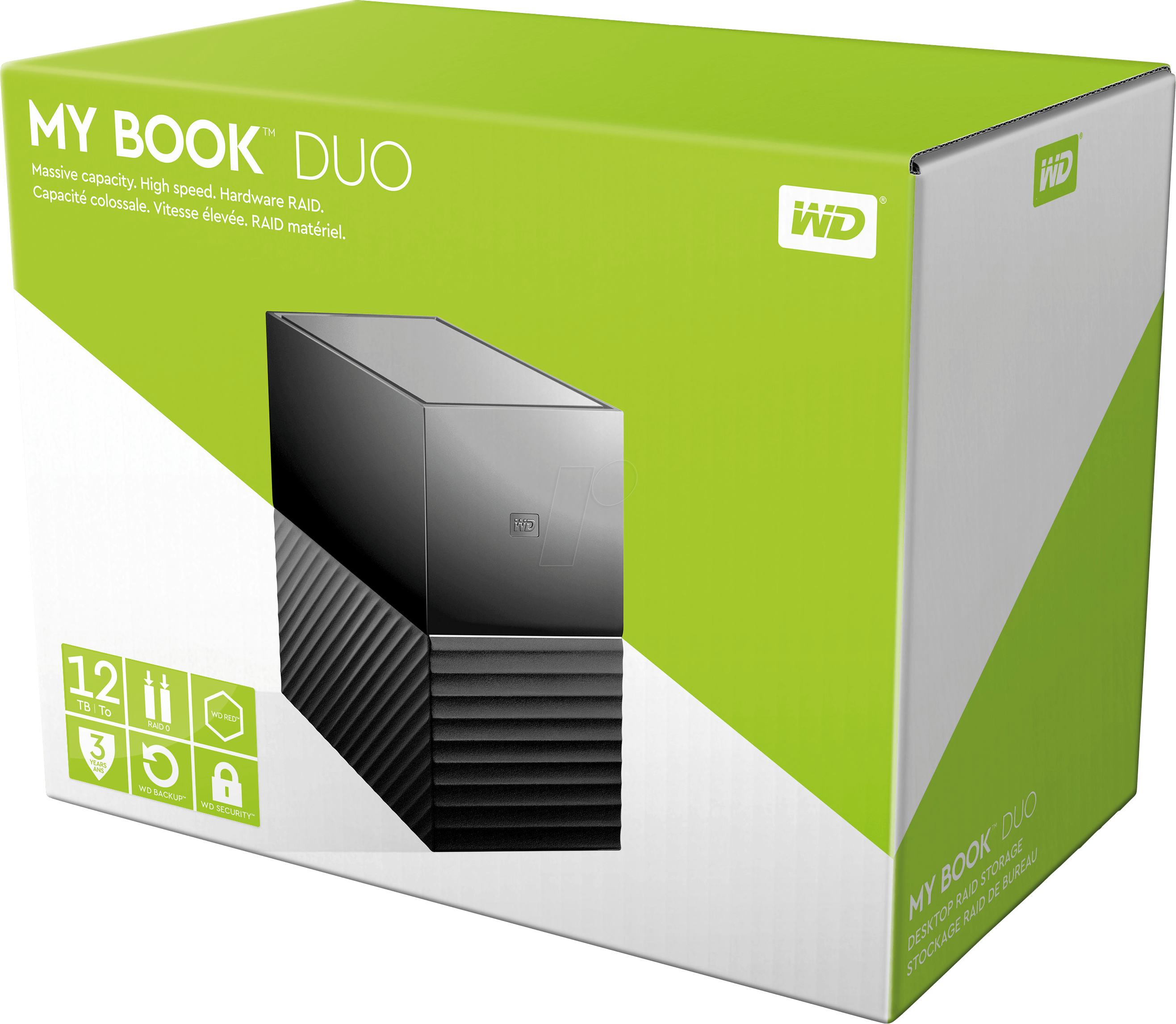 Wd 12tb My Book Duo Desktop Raid Western Digital Wdbfbe0120jbk-eesn (2633x2292), Png Download