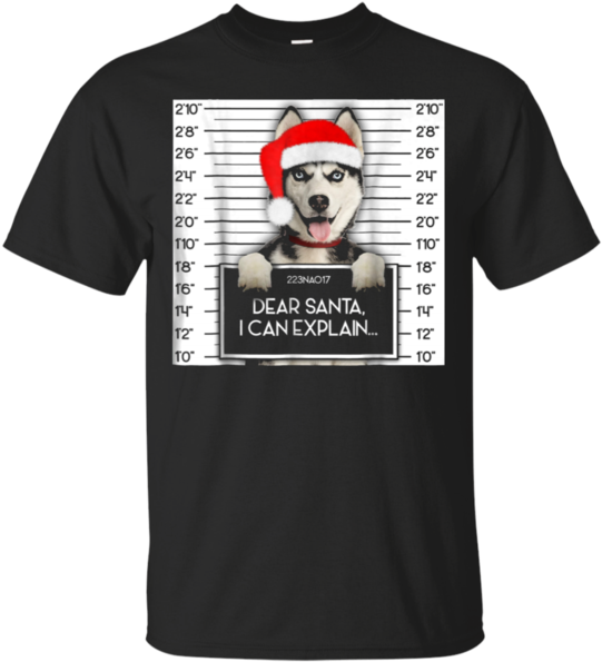 Xmas Siberian Husky Lover Santa Hat Dog Christmas T-shirt (600x600), Png Download