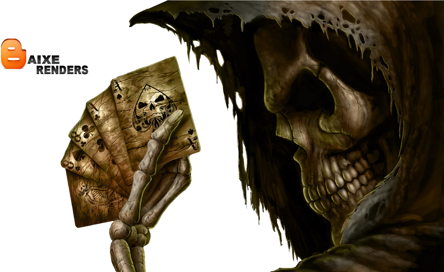 A Caveira E O Baralho Da Morte (1600x900), Png Download