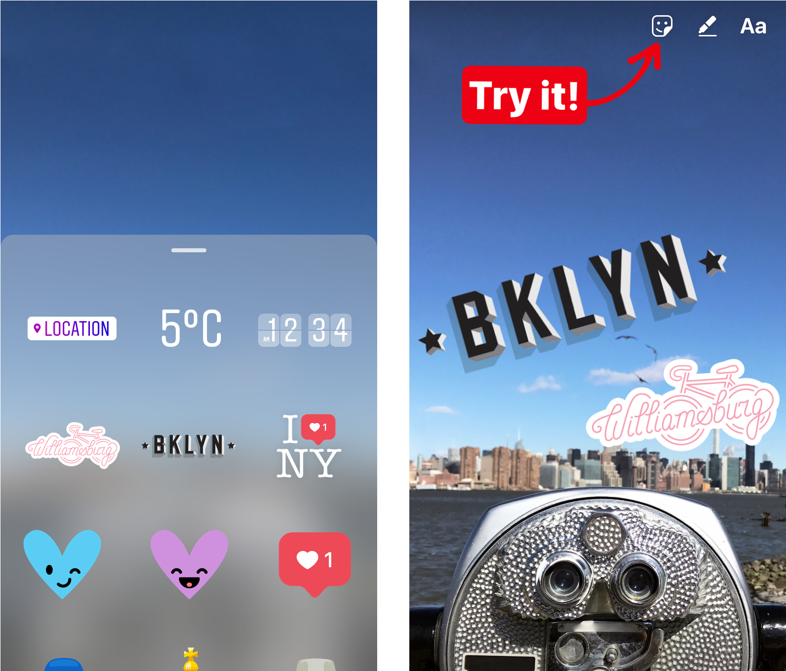 You May See Other Stickers Appear When You're Visiting - Instagram Stories Location (1960x1646), Png Download