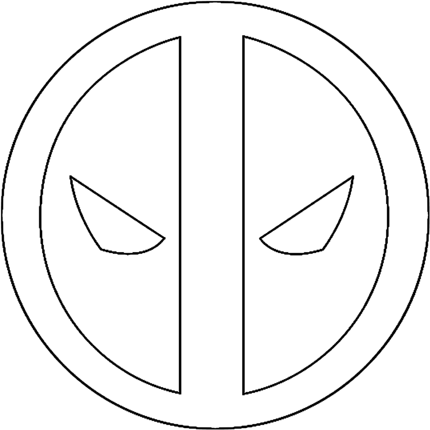 Deadpool Symbol Coloring Pages - Deadpool Logo Coloring Page (900x900), Png Download