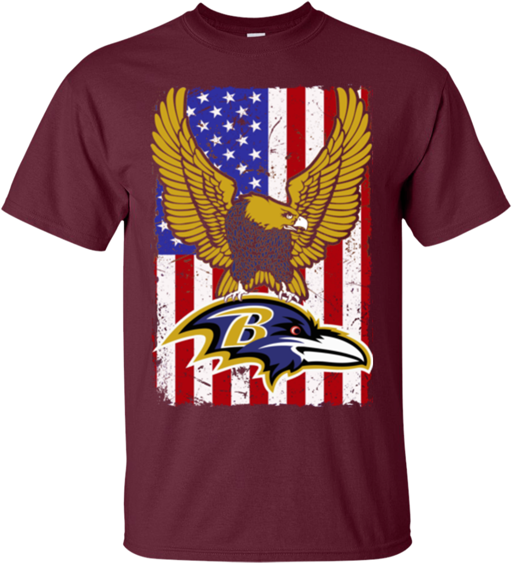 Flag Usa Ravens Logo Team Baltimore Ravens Hoodies - Baltimore Ravens Shirts Flag Usa Ravens Logo Team T-shirts (1155x1155), Png Download