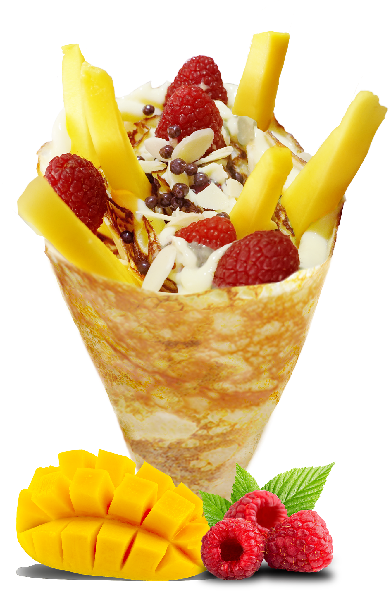 Mango Raspberries - Swirl Crepe (1440x2160), Png Download