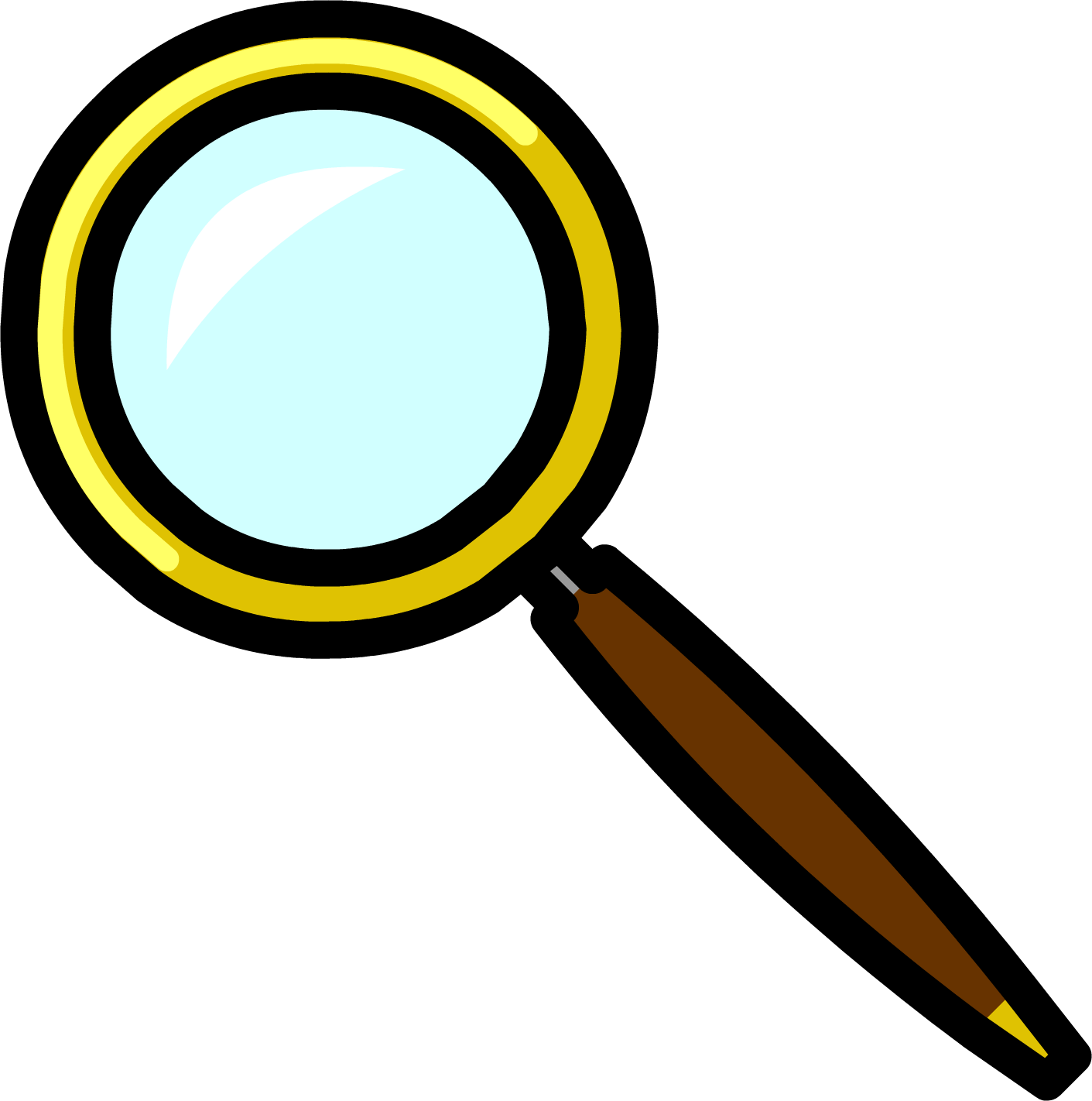 Magnifying Glass Pin - Club Penguin Magnifying Glass (1411x1422), Png Download