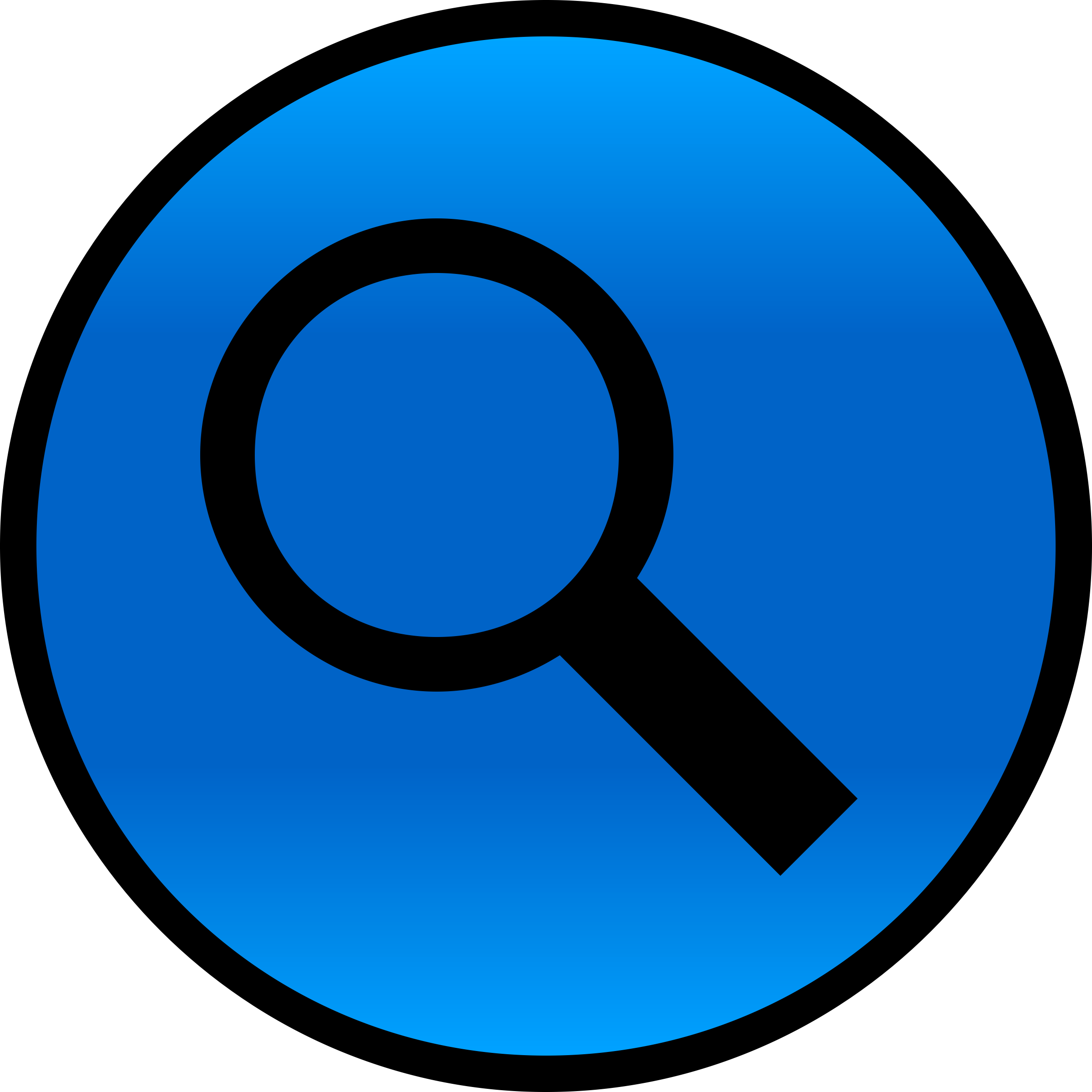 Zoom Button With Vector Image Free Stock - Magnifying Glass Clipart In Circle (2400x2400), Png Download