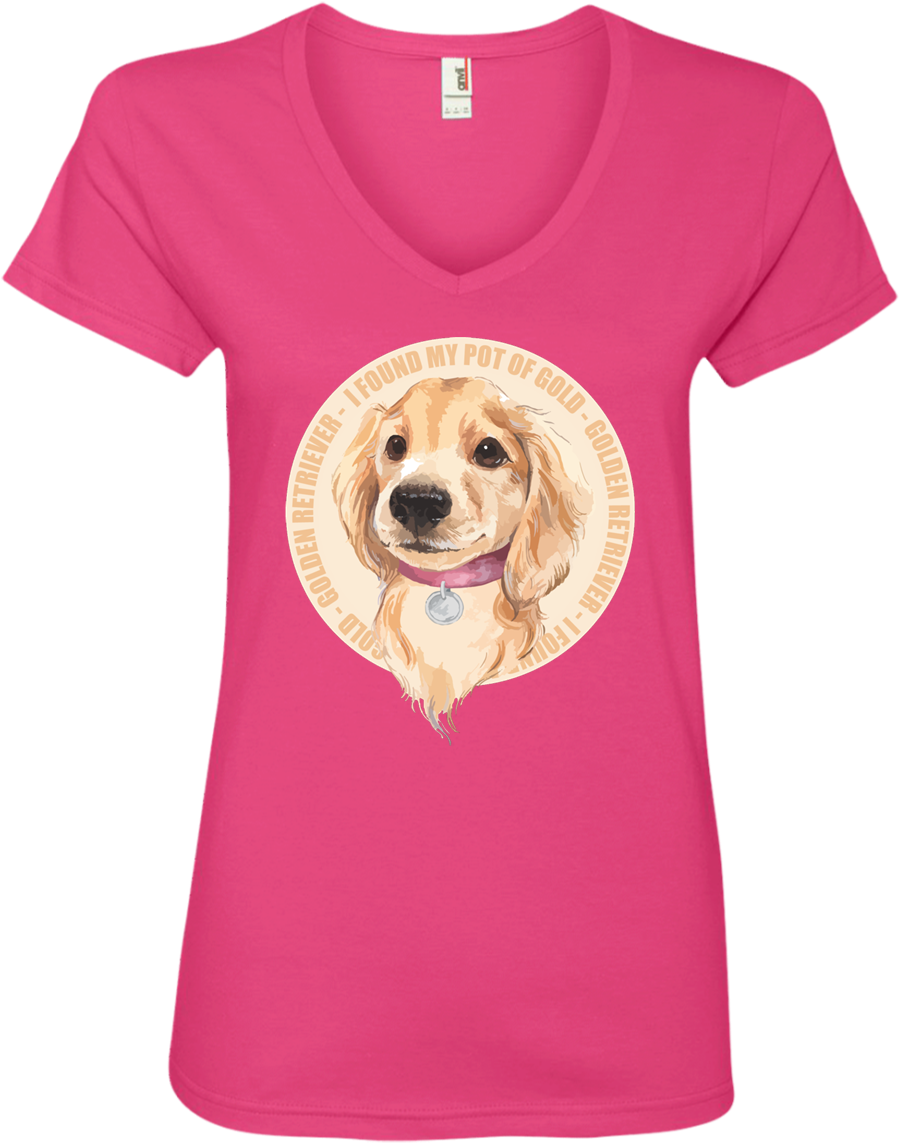 Golden Retriever Design Women's - Pittsburgh Penguins Ladies' V-neck T (1155x1155), Png Download