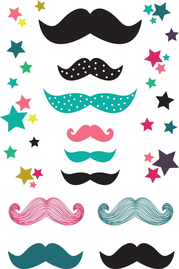 Party Tattoos⎟moustaches - Moustache (1000x1000), Png Download
