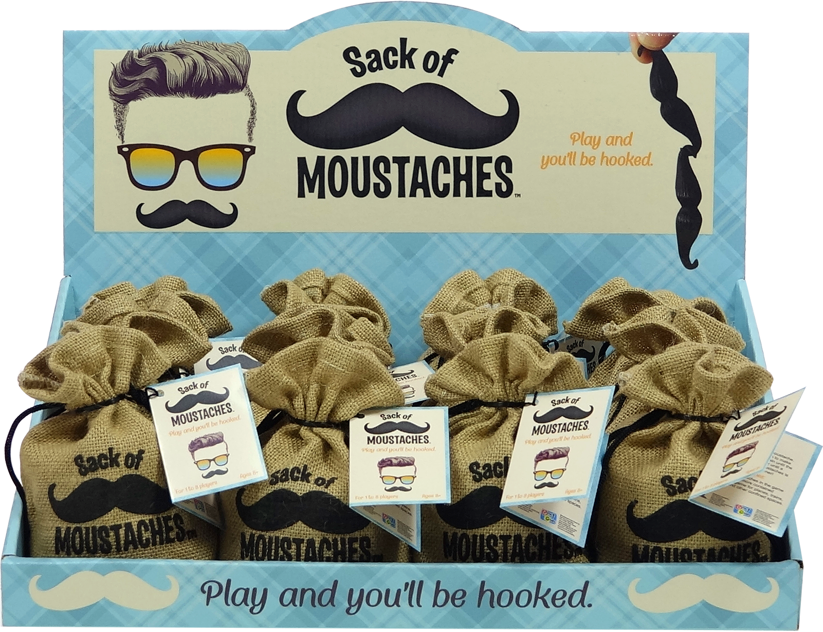 Using Only One Hand, Pick Up A Moustache By The End, - Sack Of Moustaches Game (1600x1253), Png Download