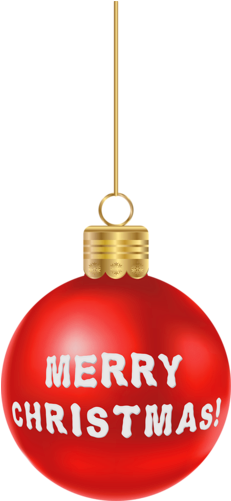 Merry Christmas Clipart Ball - Merry Christmas Ball Png (239x505), Png Download