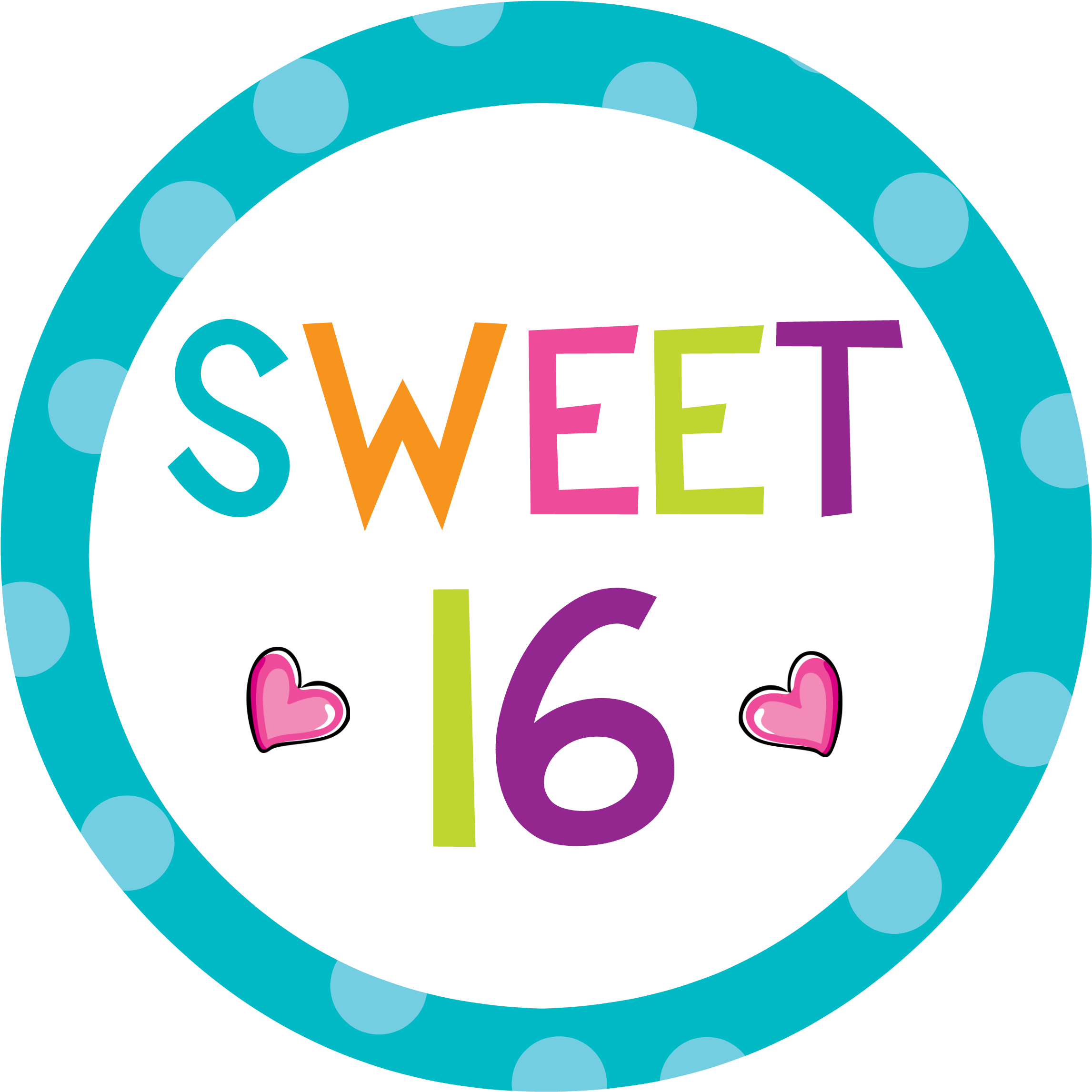 Sweet 16 Cupcake Toppers - Sweet 16 Cakes Toppers (2400x2354), Png Download
