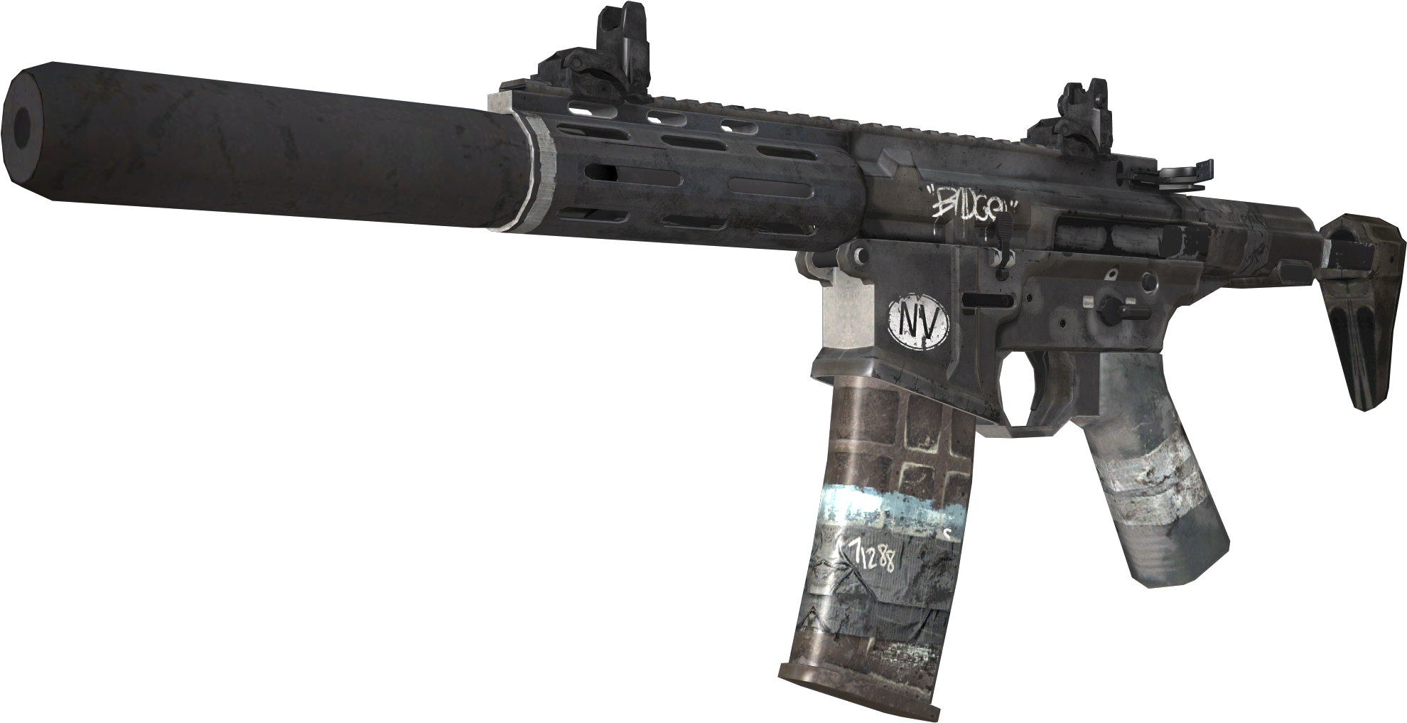 Filehoney Badger Model Codg Honey Badger Gun Cod Ghosts - Honey Badger Arma Cod Ghost (2062x1090), Png Download