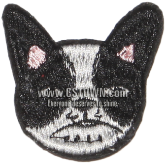 Vintage Cute French Bulldog Logo Embroidery - Black Cat (780x780), Png Download