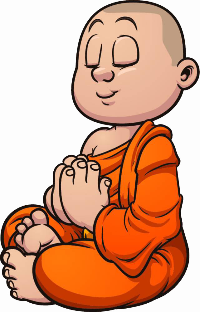 Namaste Png File - Monk Clipart (641x1000), Png Download