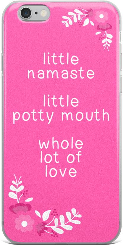 Little Namaste Pink Flowers Iphone Case Little Namaste - Iphone (1000x1000), Png Download