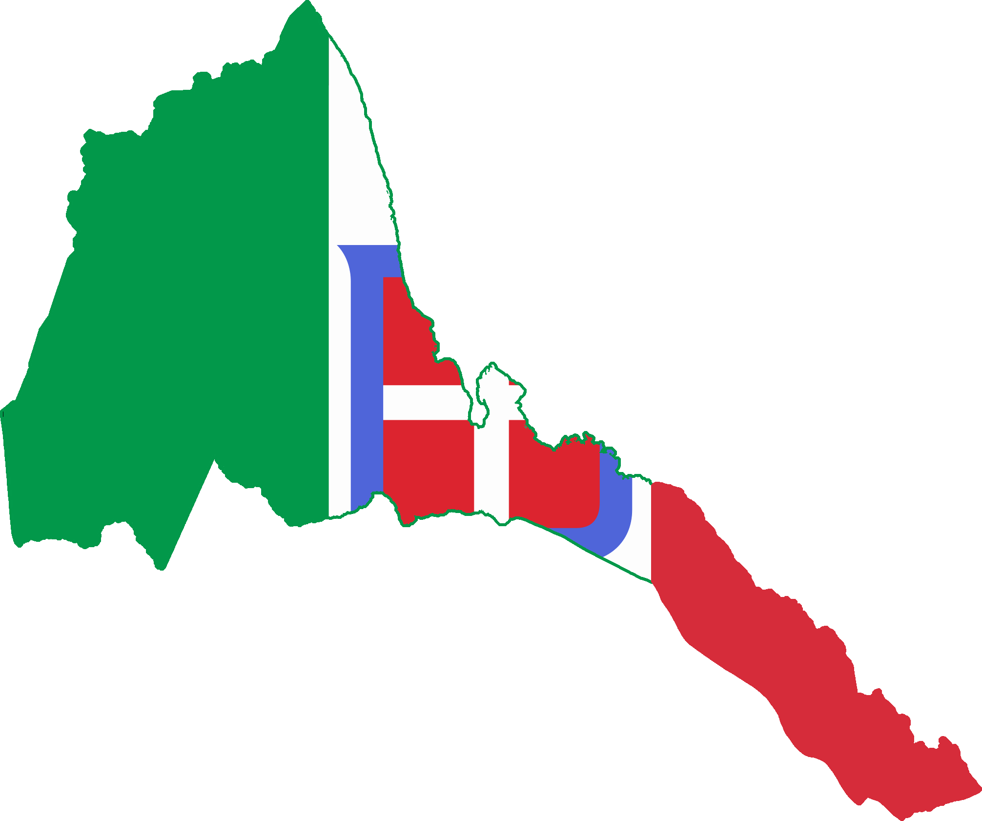 Flag Map Of Italian Eritrea - Eritrea Flag (2012x1682), Png Download