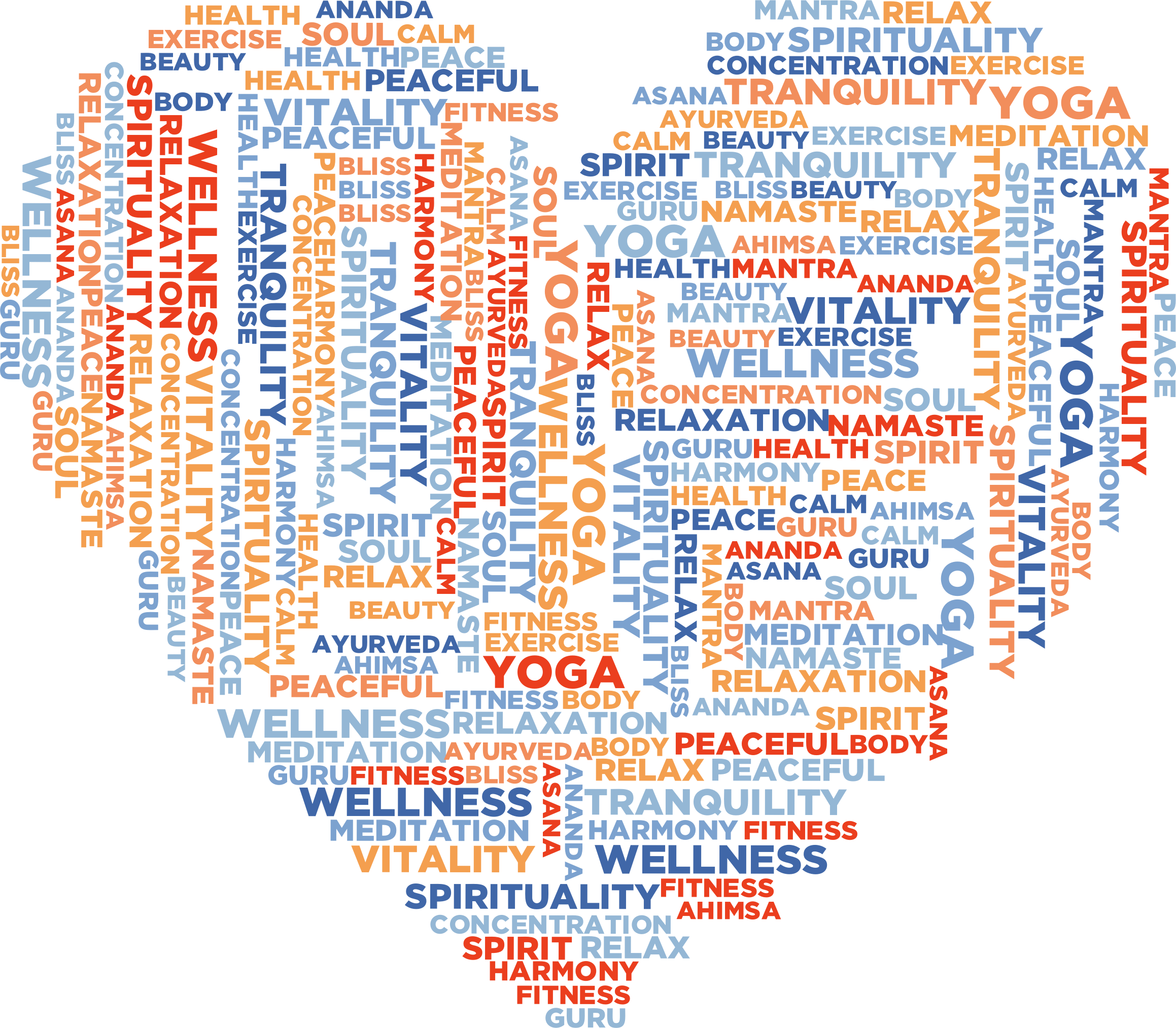 This Free Icons Png Design Of Yoga Love Word Cloud (2318x2027), Png Download