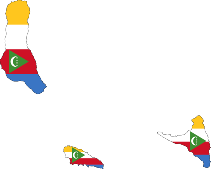 Flag Of The Comoros Map Geography - Comoros Flag And Map (424x340), Png Download