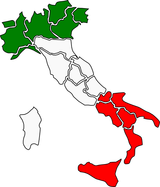 Italian Flag Clip Art - Map Of Italy Clip Art (510x596), Png Download